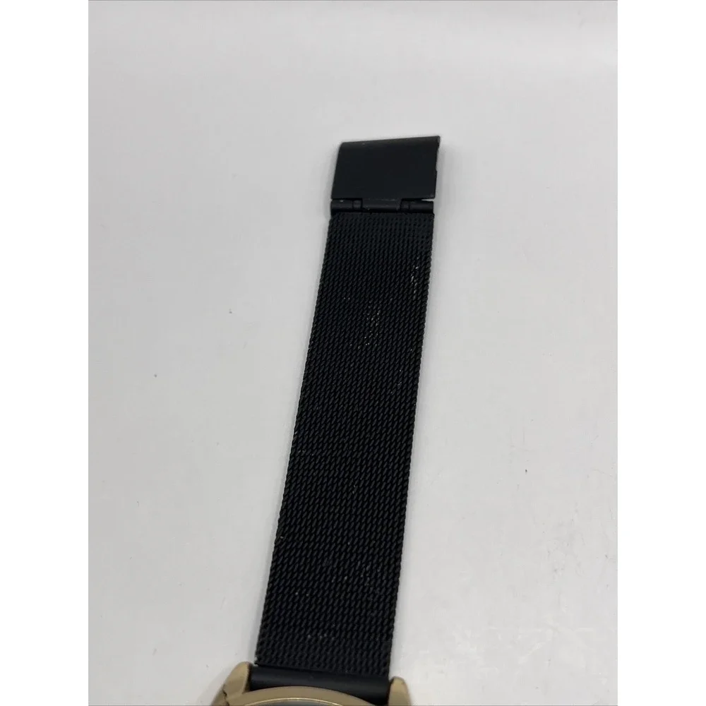 I.N.C. Women's Quartz Watch Gold Case Black Mesh Metal‎ Band- New Battery